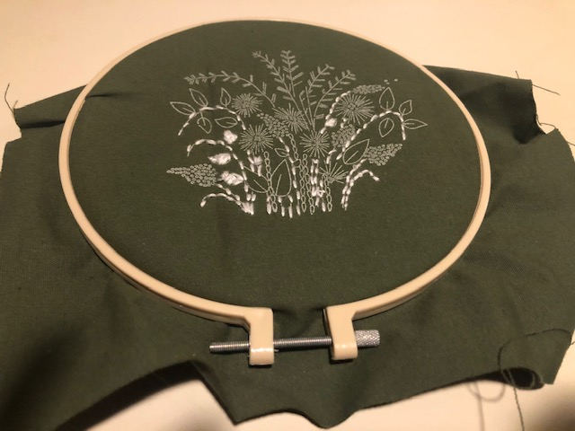 embroidery of flowers and other plants