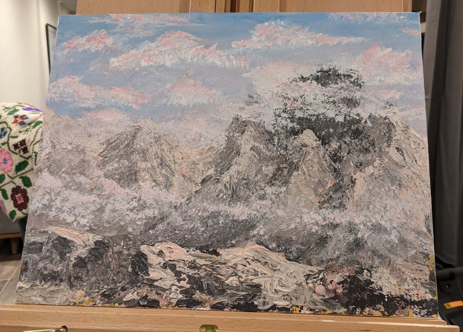 painting of mountain landscape