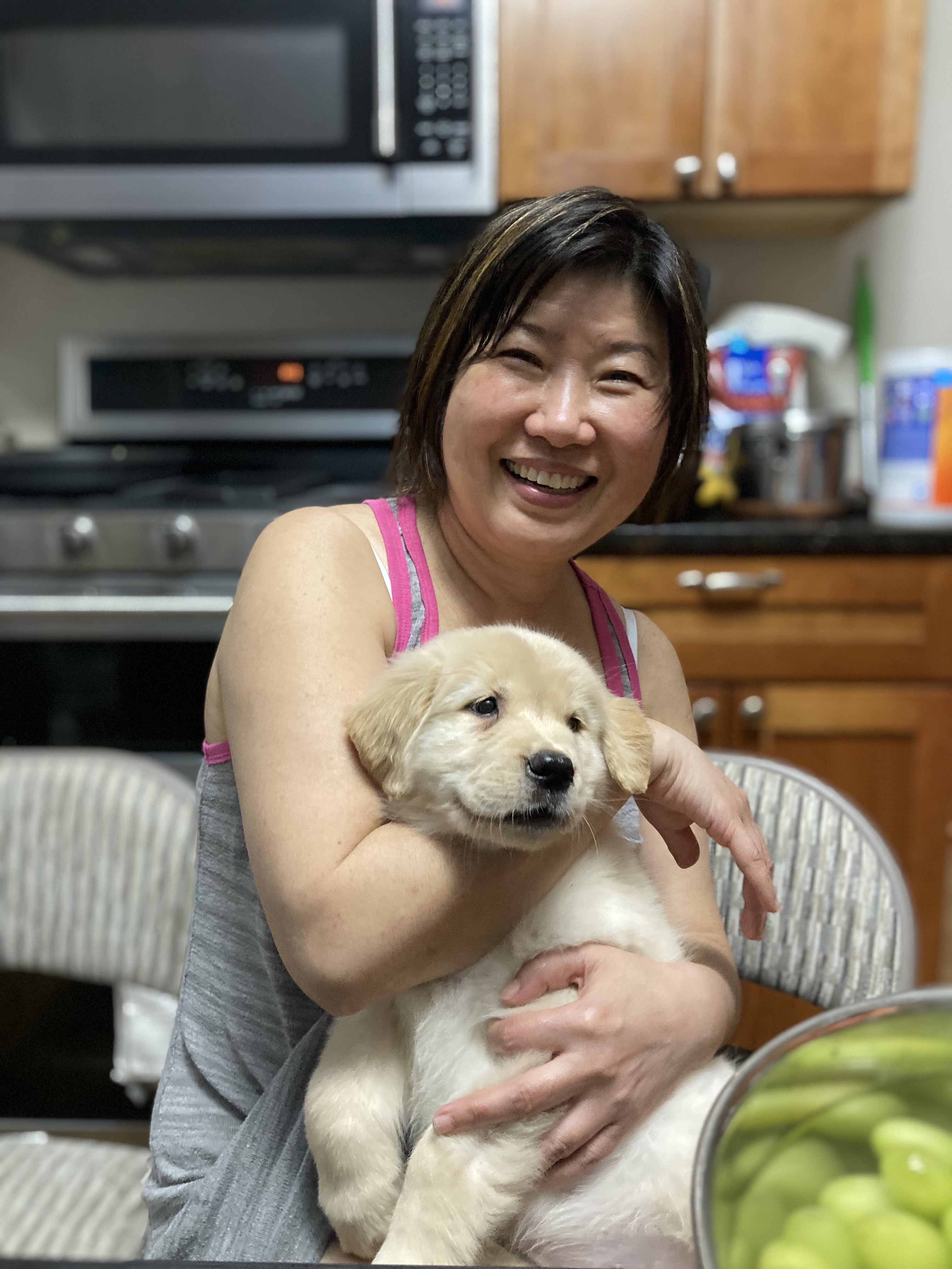 lady with a puppy