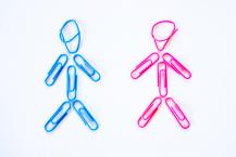 blue and pink paperclips